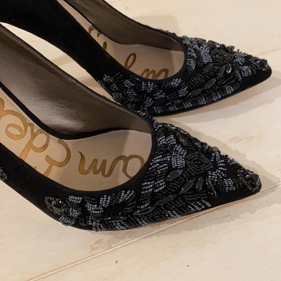 Sam Edelman DANI Beaded Suede & Leather Pumps - Picture 4 of 8